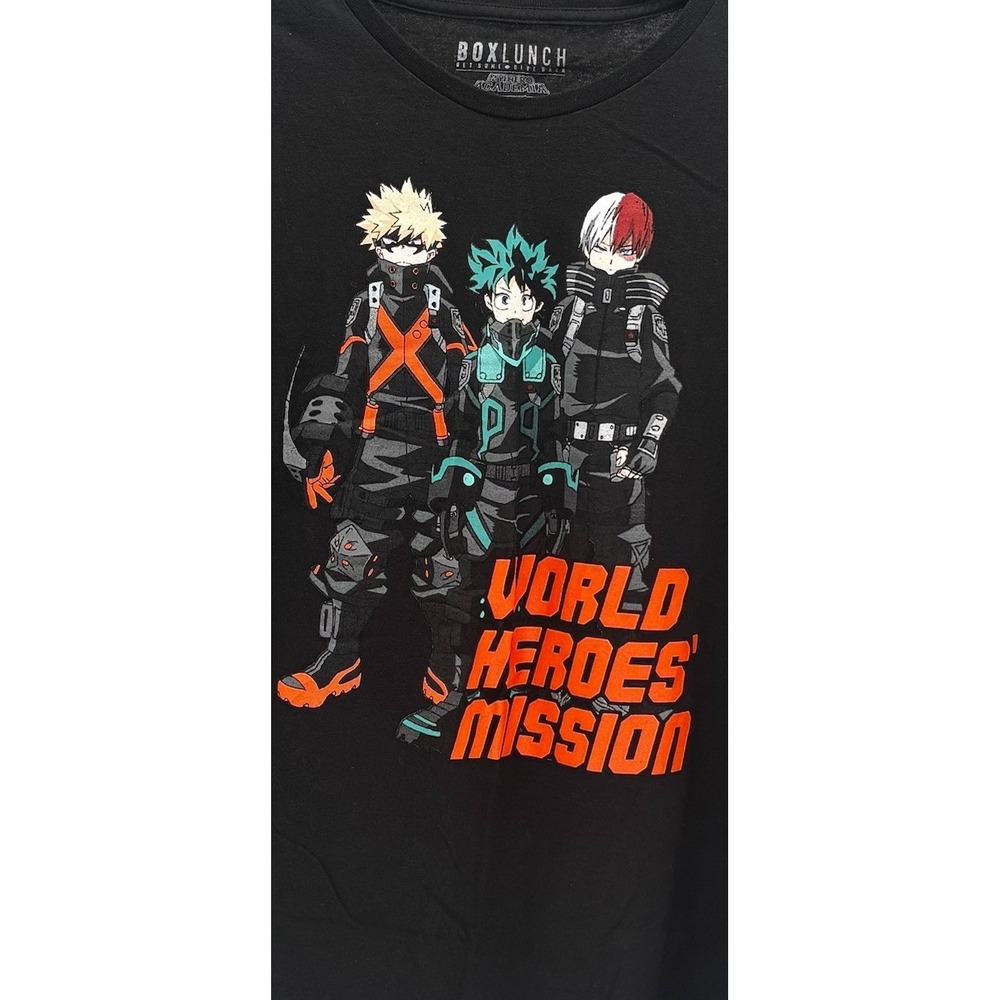 BoxLunch My Hero Academia World Heroes' Mission Men's T-Shirt 2XL Black - Picture 2 of 5
